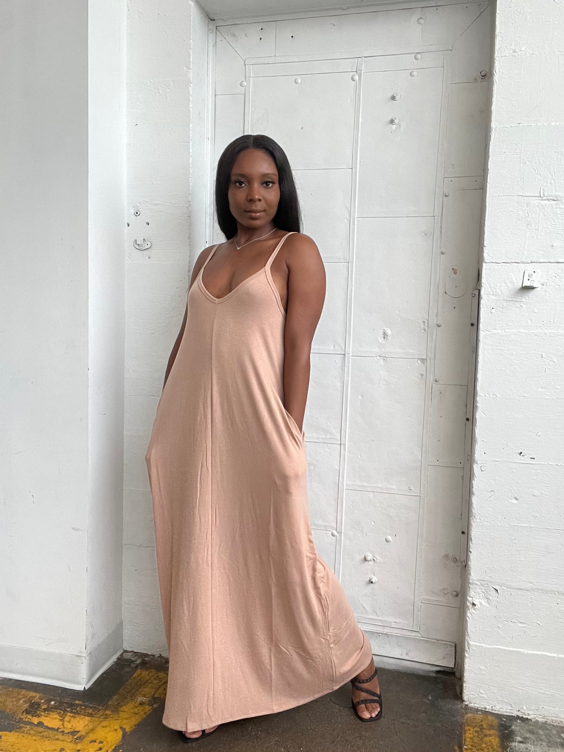 Tan cami maxi dress