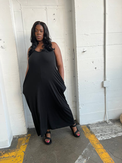 Cami maxi dress black