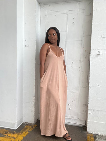 Tan cami maxi dress