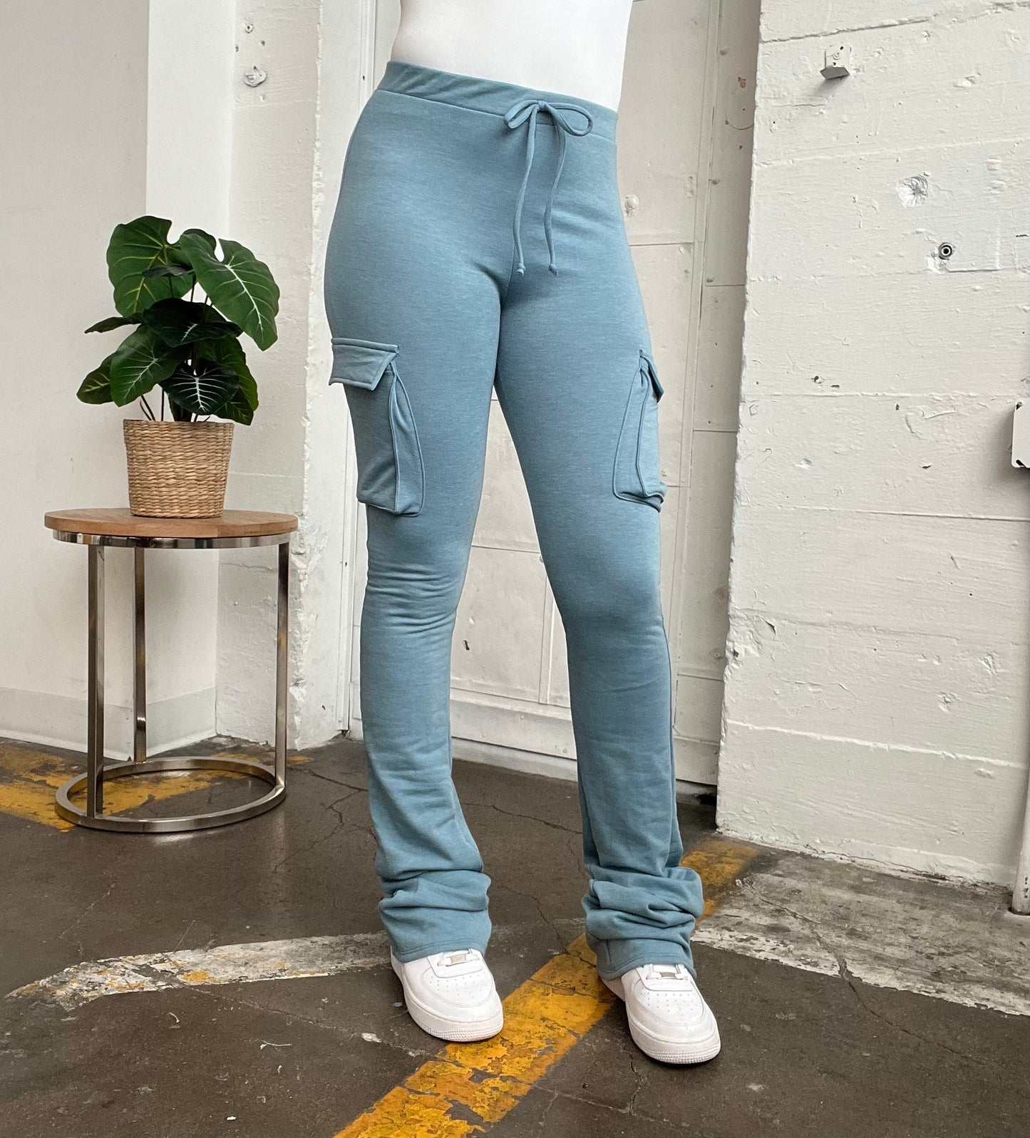 Stacked Joggers - Soft Blue