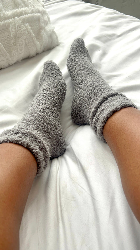 Gray Fuzzy Socks